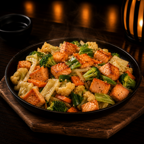 Teppan de Salmão com Legumes (300G)