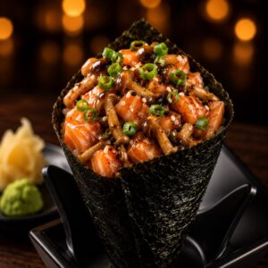 Temaki Salmão com Shimeji